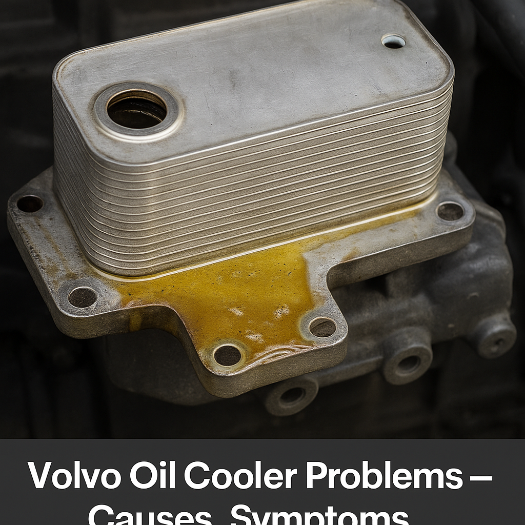 Volvo D13 oil cooler with coolant contamination – article on symptoms, causes, and repair solutions